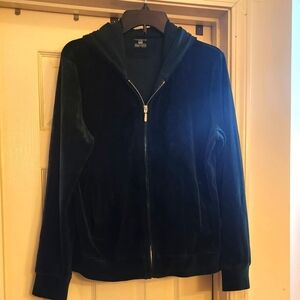 Dark Emerald Green jacket with hood and pockets. Like new condition.